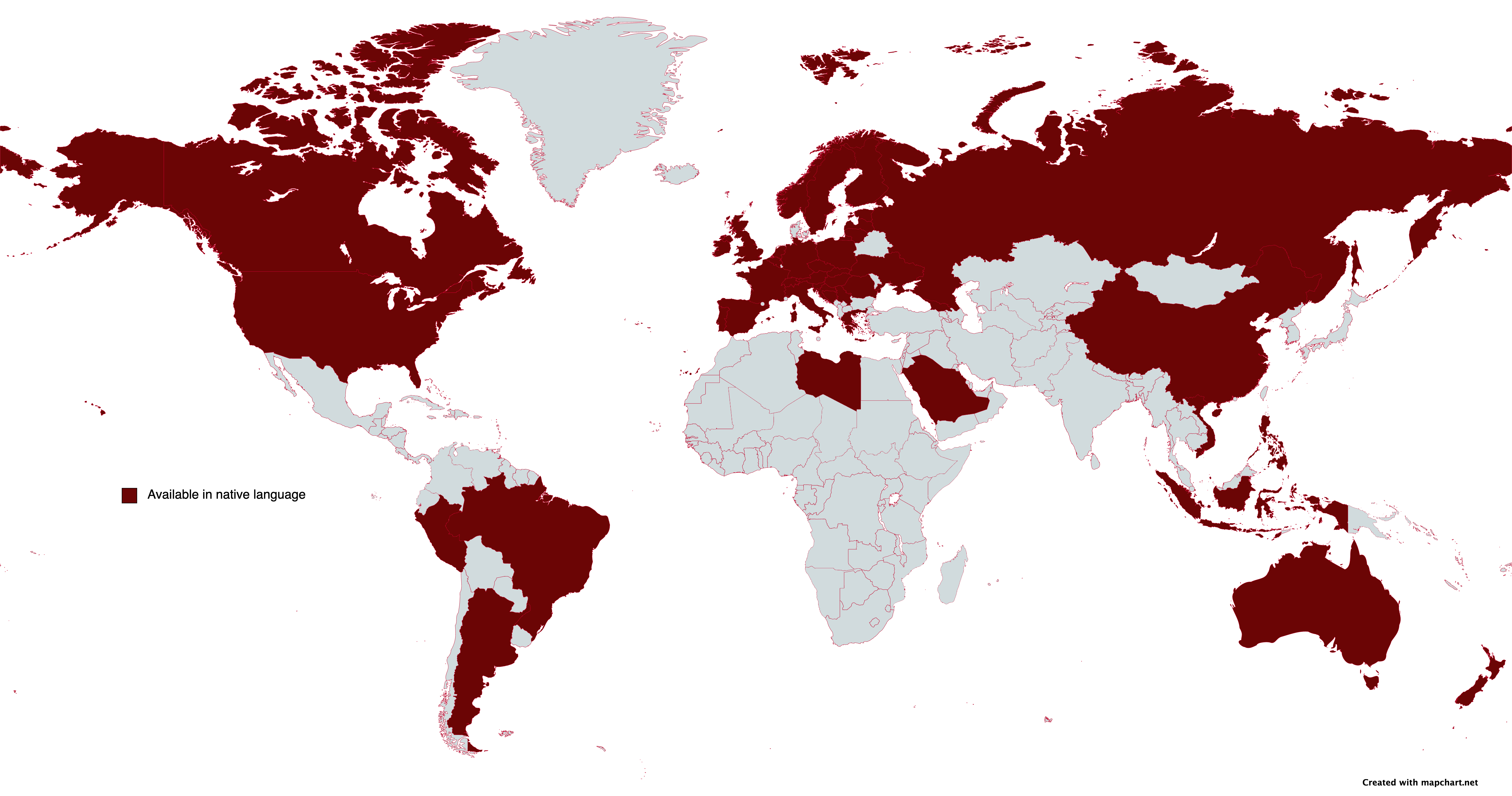 Translations world map